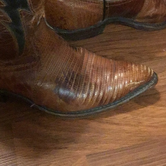 Vintage snakeskin leather cowboy boots high Sz 7.5 M - Picture 4 of 16